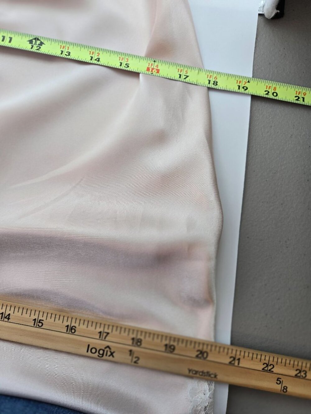 VTG California Dynasty XS-S Pink Satin Lace Midi Slip Dress MadeUSA Whimsy Fairy - Picture 13 of 16